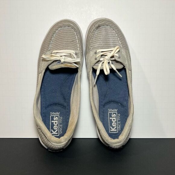 Womens KEDS Grey Striped Casual Boat Shoes / Size 6.5 - Picture 5 of 8